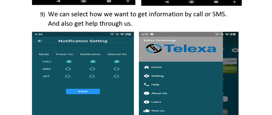 Alert notification settings - call or SMS