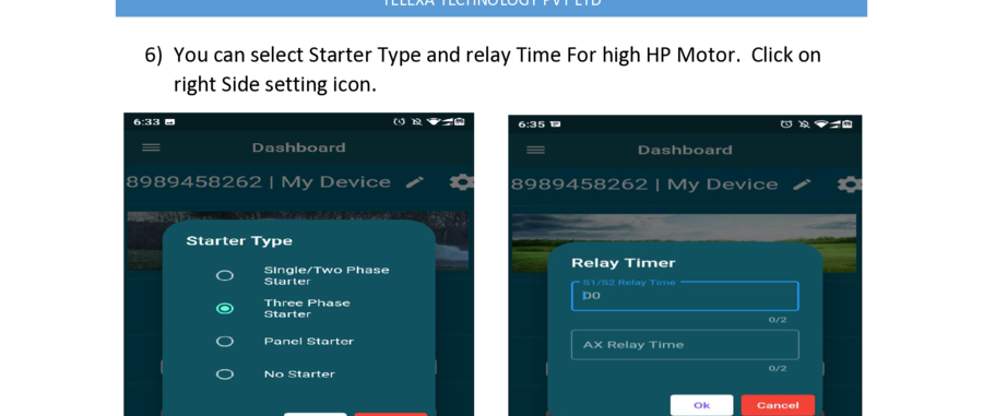 Select starter type in DD Zone app